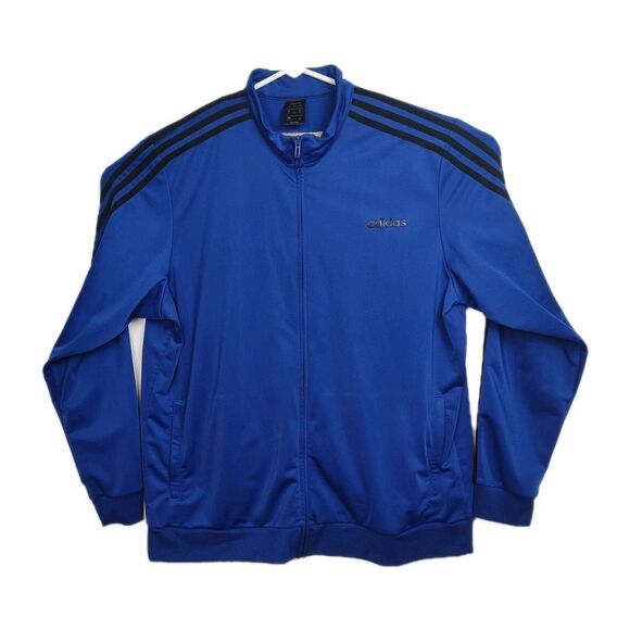 adidas Other - Adidas Full-Zip Sweatshirt Men's Size 2XL Cobalt Glue Long Sleeves Logo